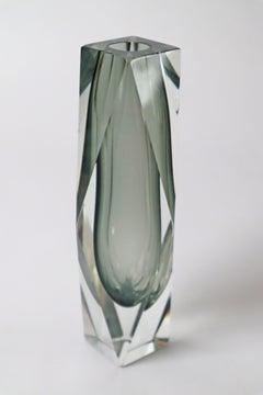 Smoky grey Murano Glass Vase Attributed to Flavio Poli for A. Mandruzzato, 1960s