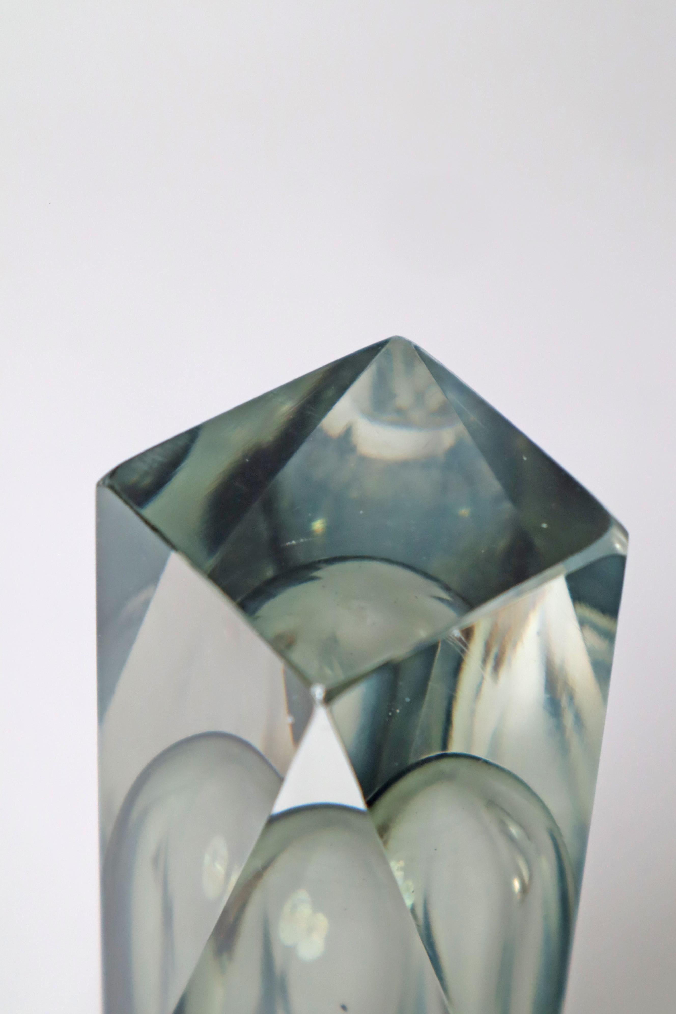 Vaso in vetro di Murano grigio fumo Attribuito a Flavio Poli per A. Mandruzzato, anni '60 in vendita 1