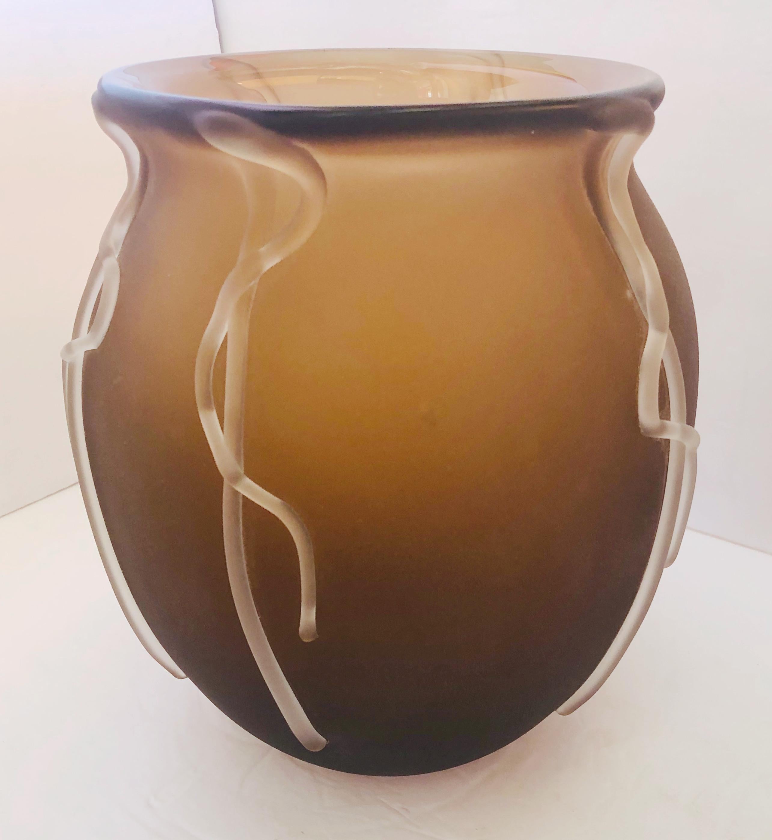 Mid-Century Modern Smoky Murano Vase