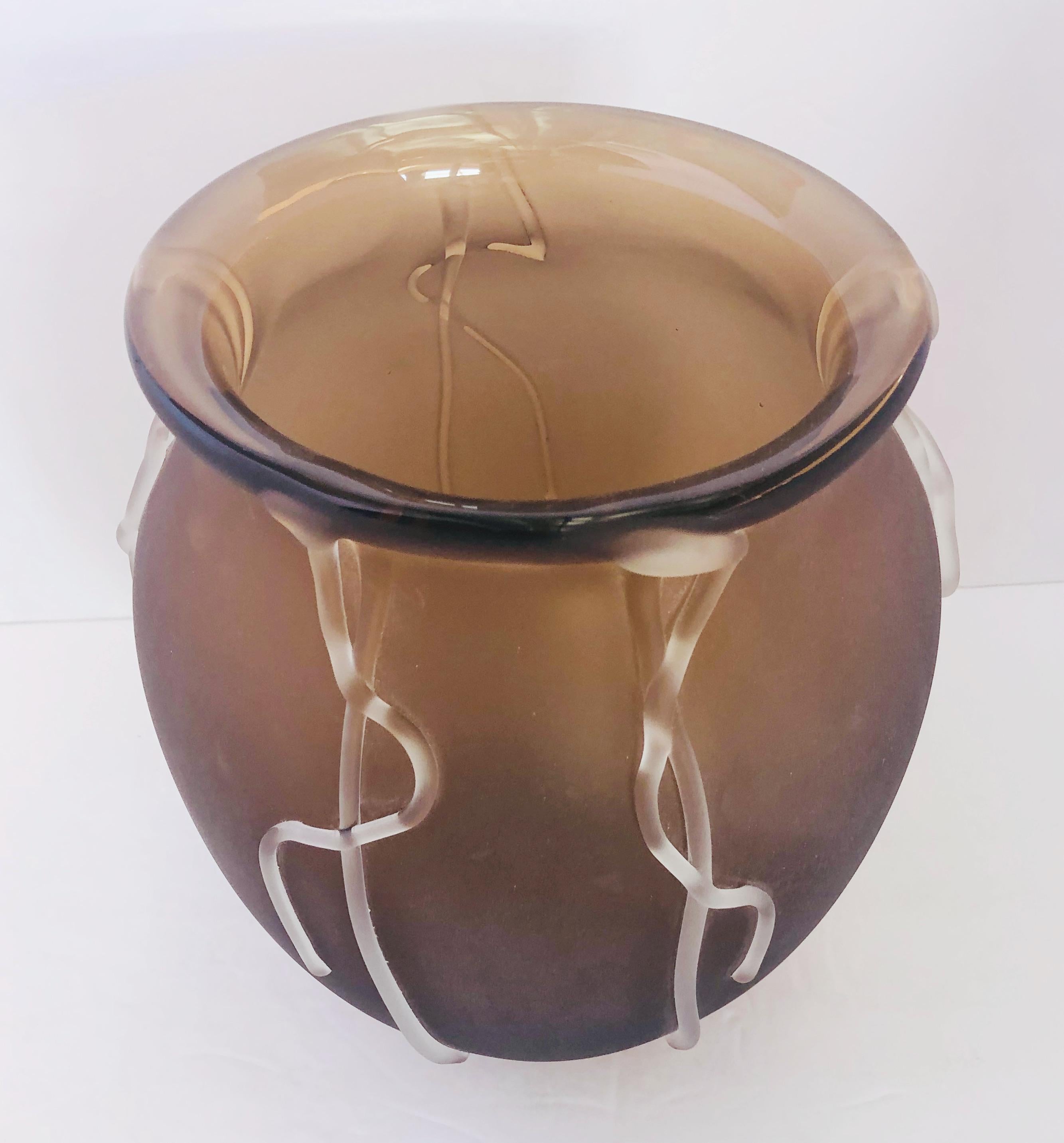 Italian Smoky Murano Vase