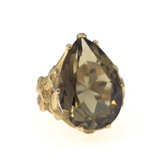 Smoky Quartz, 14K Yellow Gold Ring