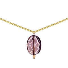 Smoky Quartz 9 Carat Yellow Gold Pendant Necklace