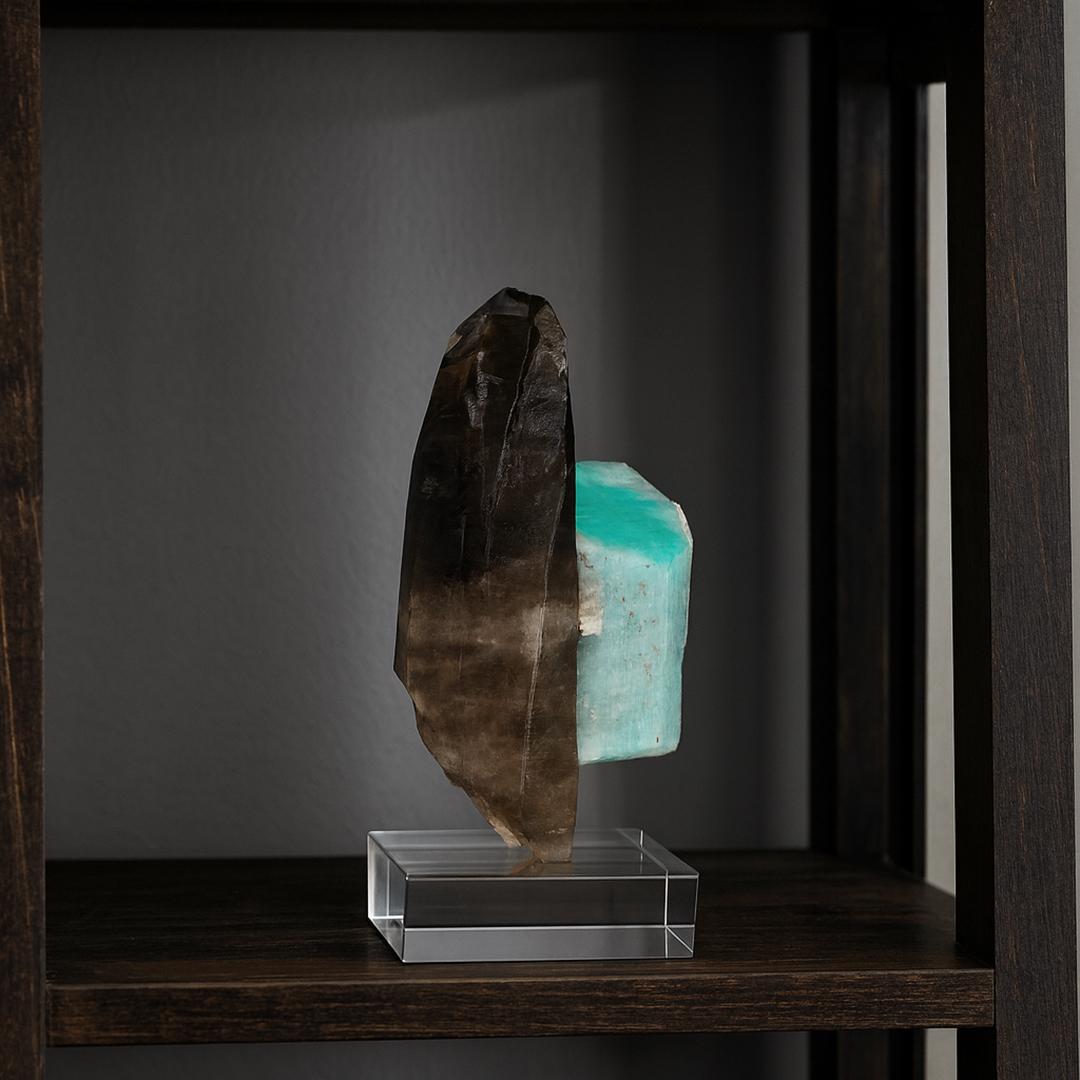 Rock Crystal Smoky Quartz and Amazonite For Sale
