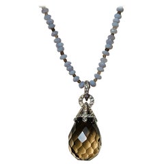 Smoky Quartz Briolette Pendant Necklace