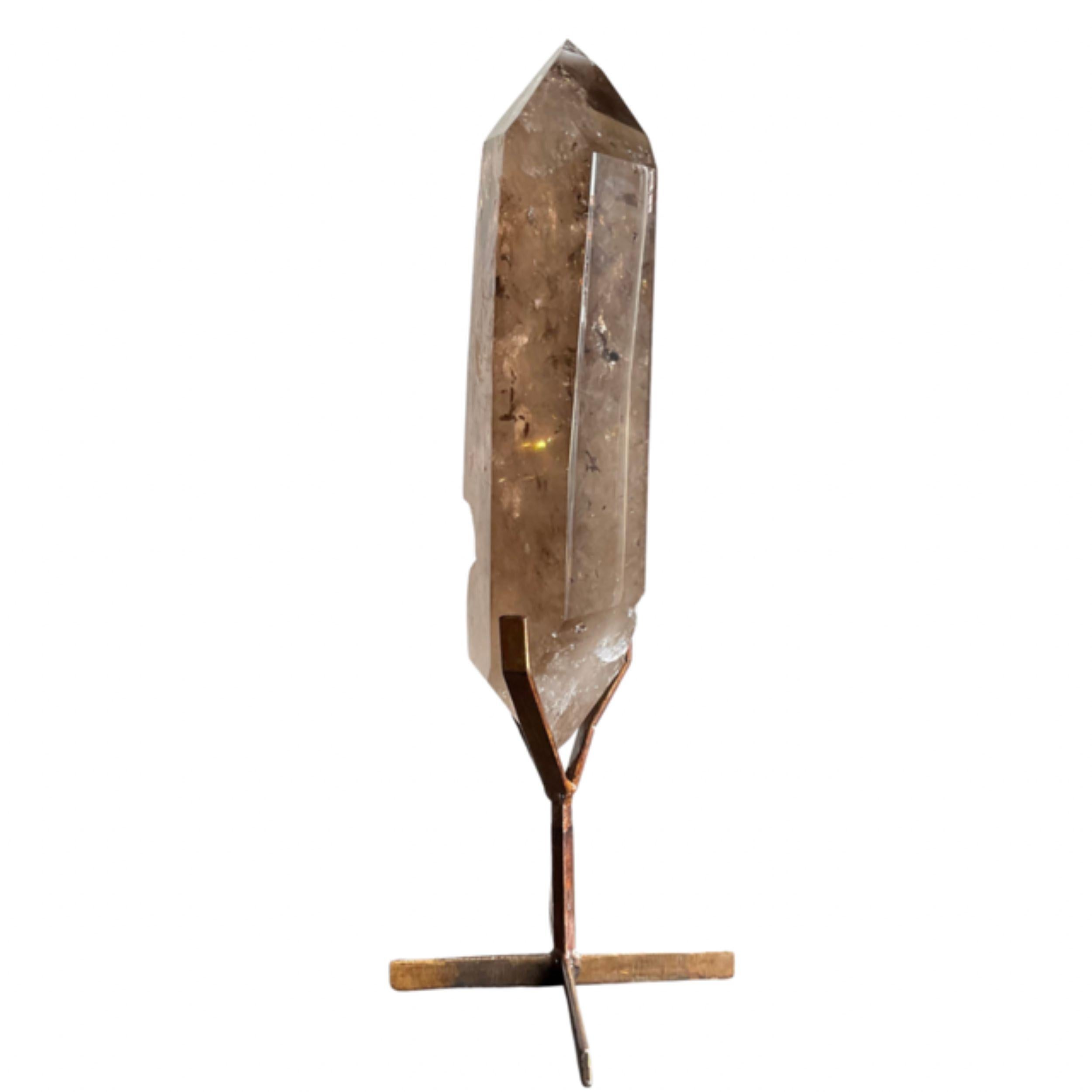 Brazilian Smoky Quartz Crystal Cathedral on Stand