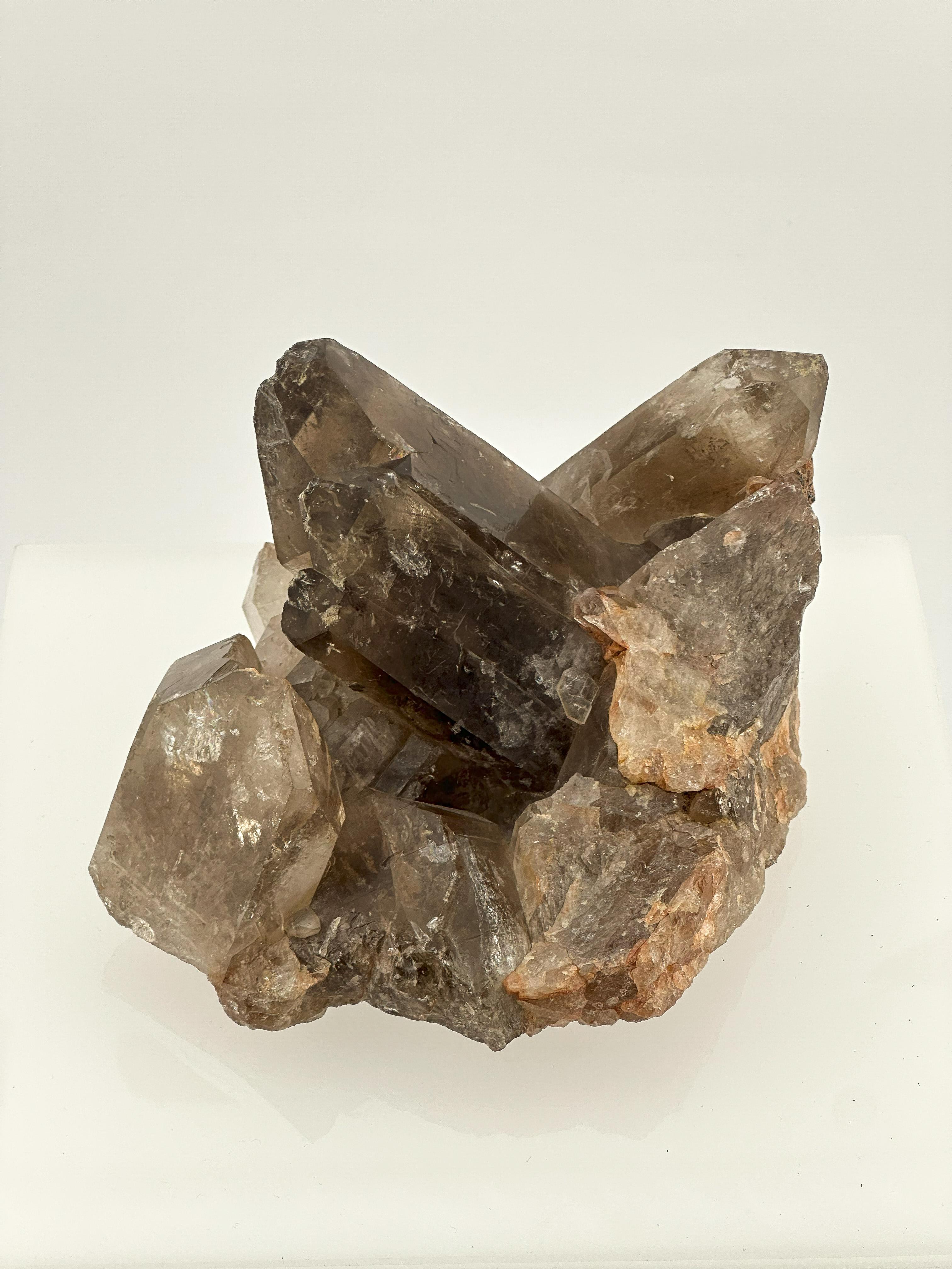 Smoky Quartz Crystal Cluster, Decorative Mineral Specimen, Brazil For Sale 2