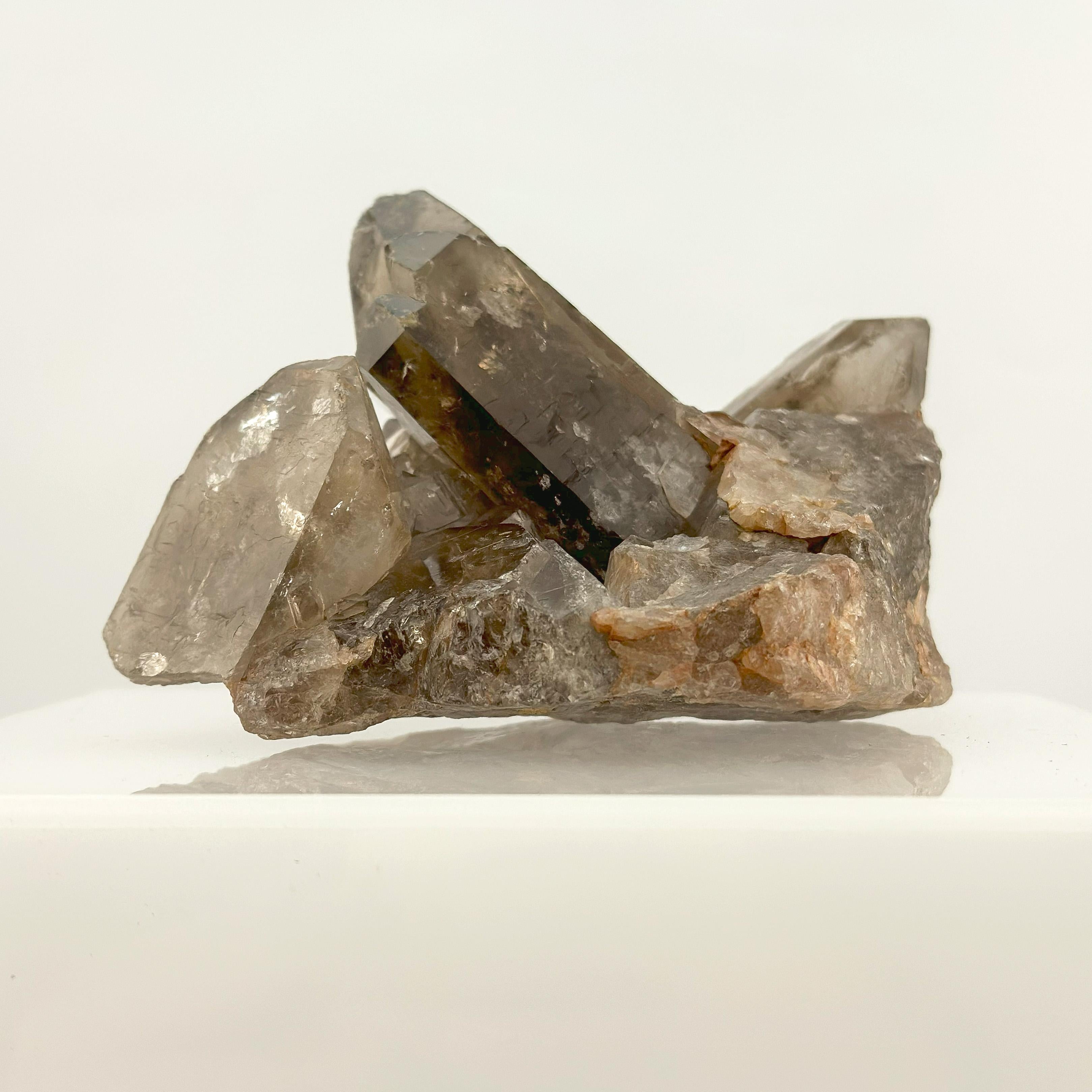 Smoky Quartz Crystal Cluster, Decorative Mineral Specimen, Brazil For Sale 3