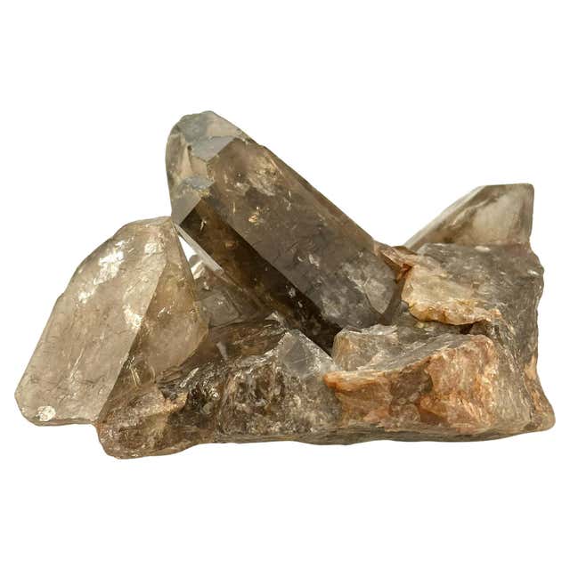 Speciment 13 Large Natural Smoky Quartz Crystal Cluster Specimen For Sale at 1stDibs