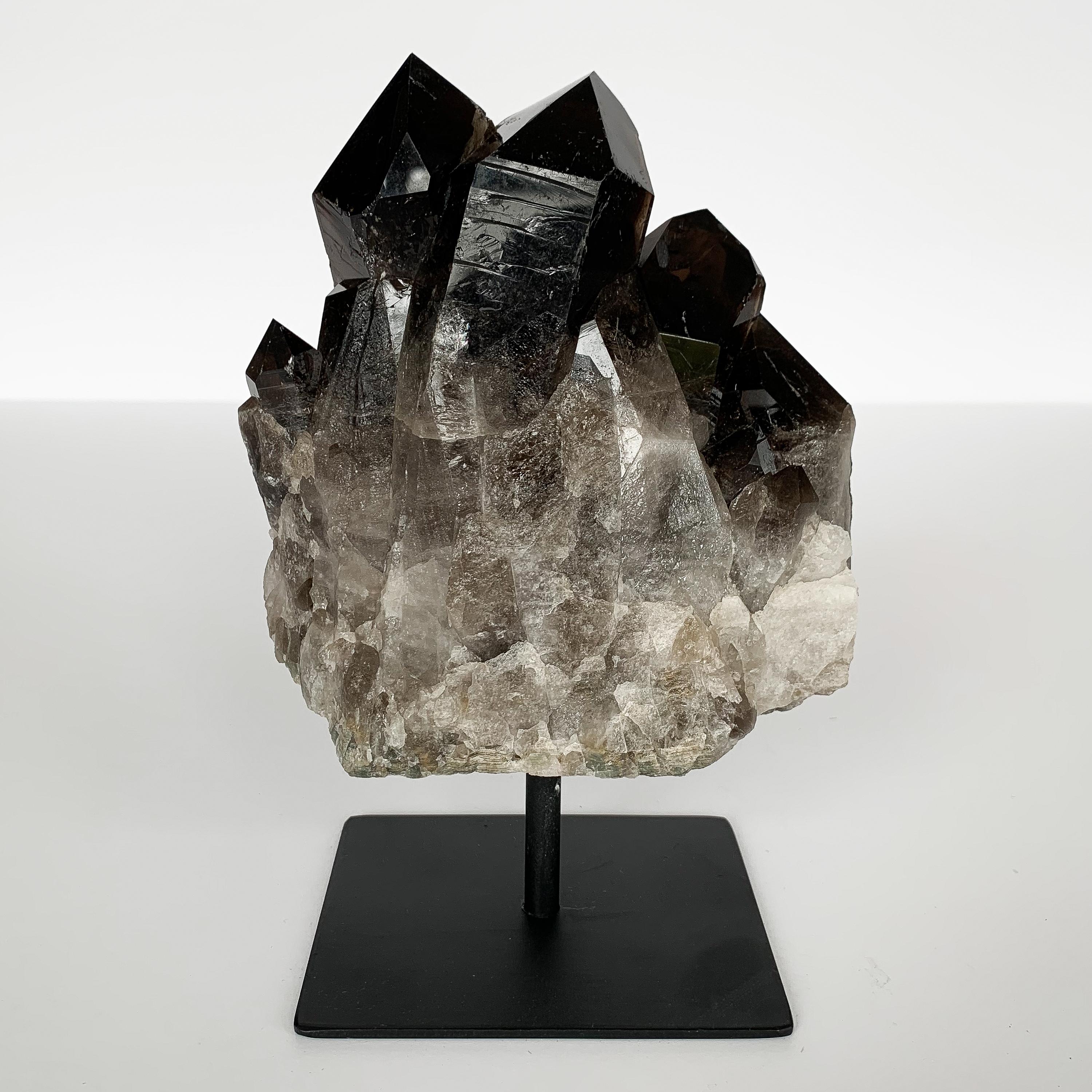 Mid-Century Modern Smoky Quartz Crystal Mounted Mineral Specimen