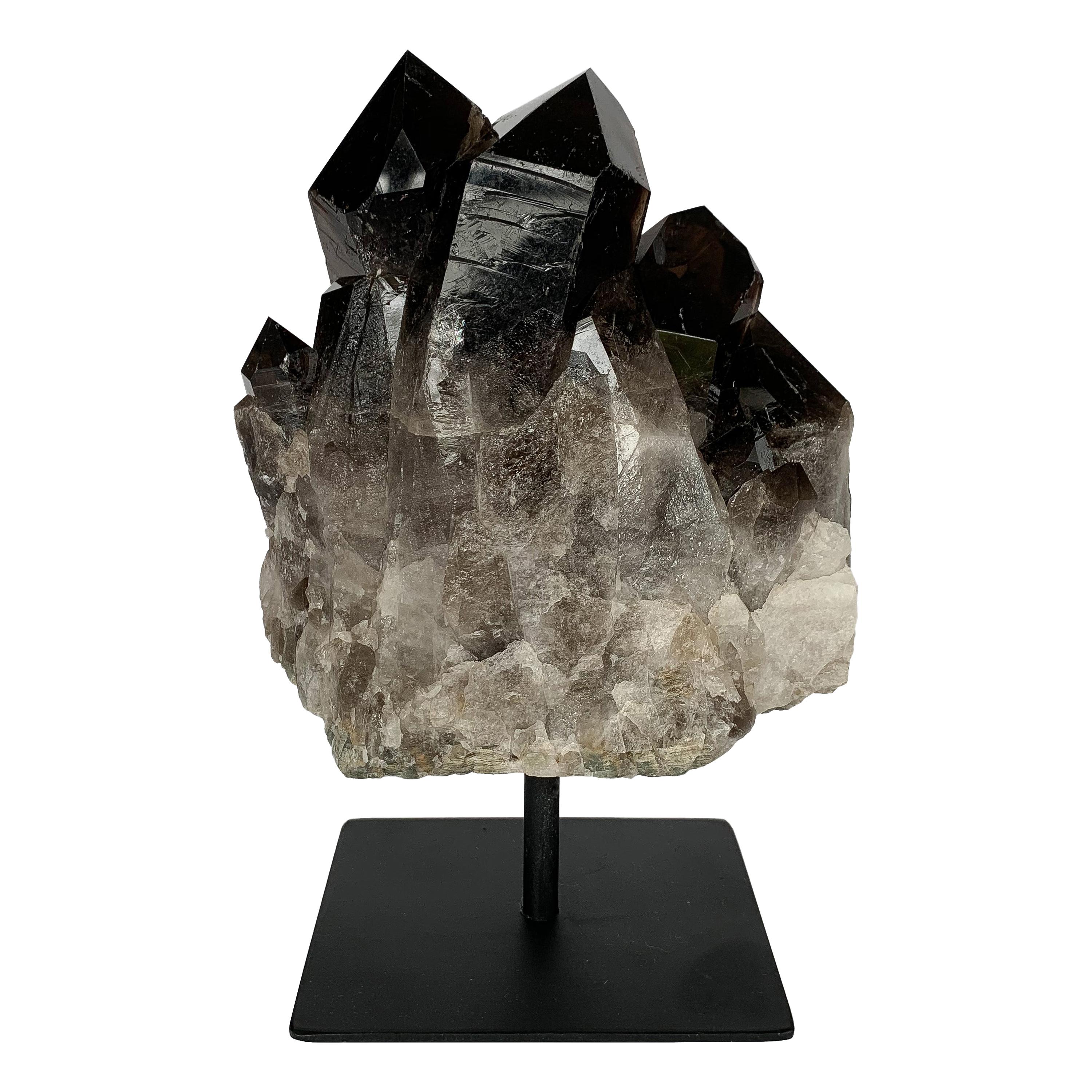 Smoky Quartz Crystal Mounted Mineral Specimen