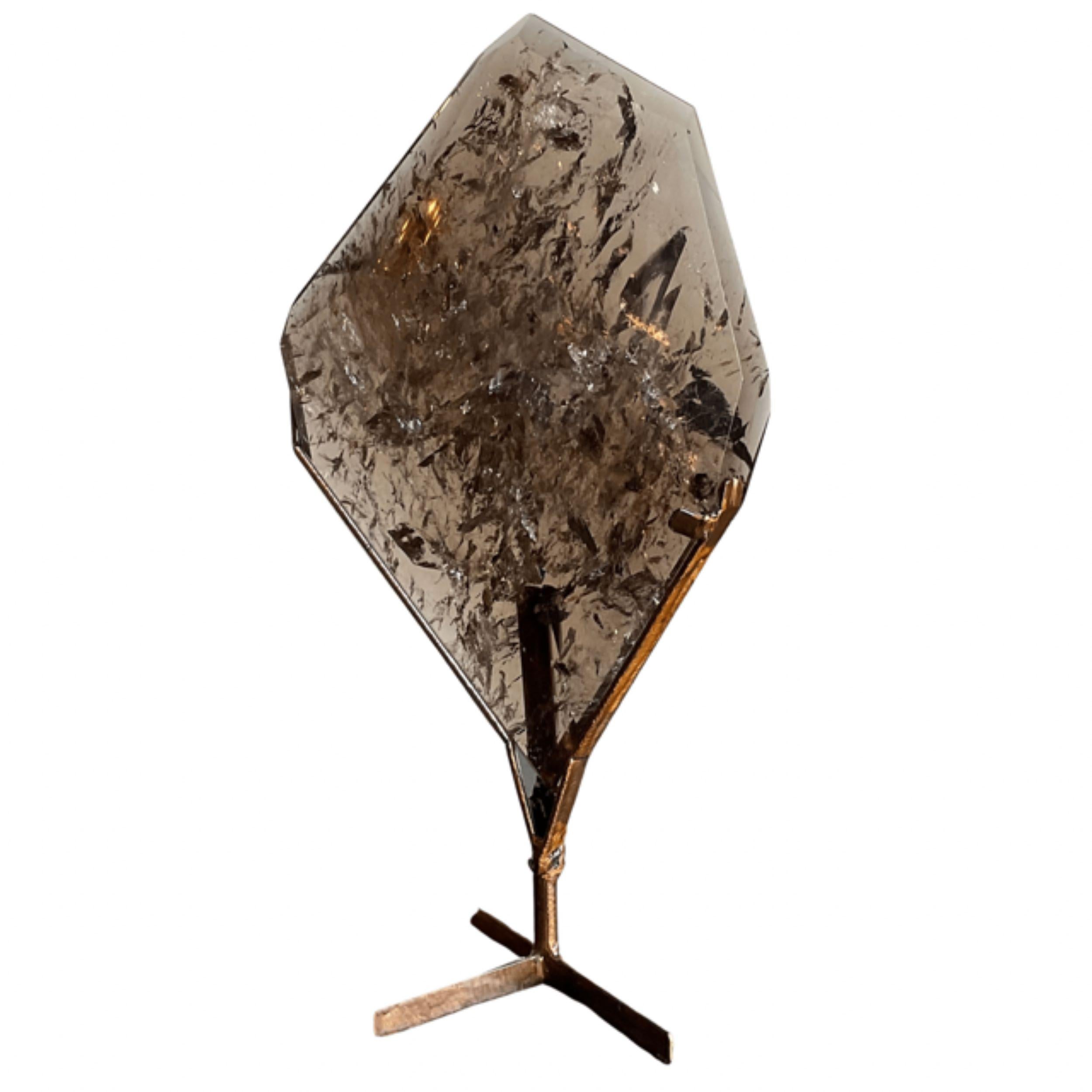 Smoky Quartz Crystal Slab on Stand 1