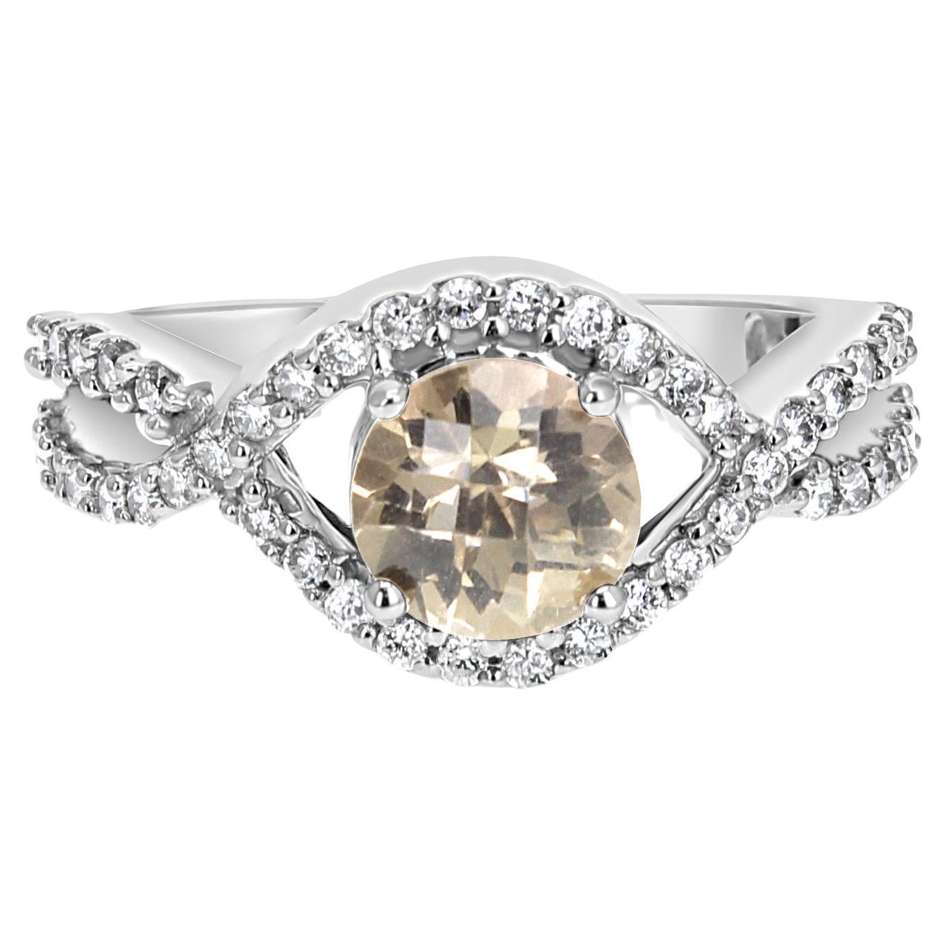 Rauchquarz Diamant Verlobungsring 2,05cttw 14k Weißgold