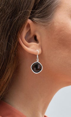 Smoky Quartz Earrings 22.7 Carats Sterling Silver