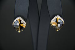 Smoky Quartz Earrings in 14k Gold