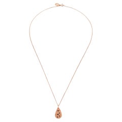 Smoky Quartz Rain Drop Necklace in 14k Rose Gold by Selda Jewellery