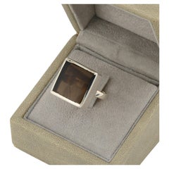 Smoky quartz signet ring