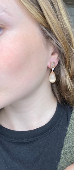 Smoky Quartz, Tanzanite and Peachmoons Rose Gold Earrings