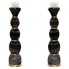 Smoky Rock Crystal Candleholders by Phoenix