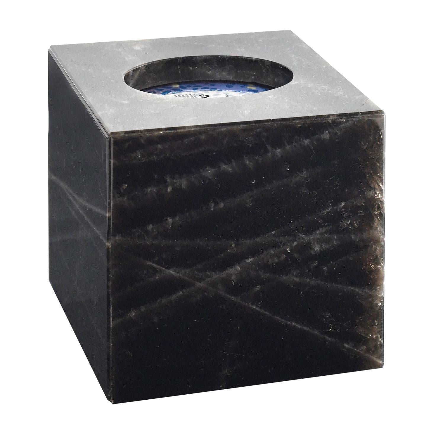 Smoky Rock Crystal Tissue Box by Phoenix For Sale
