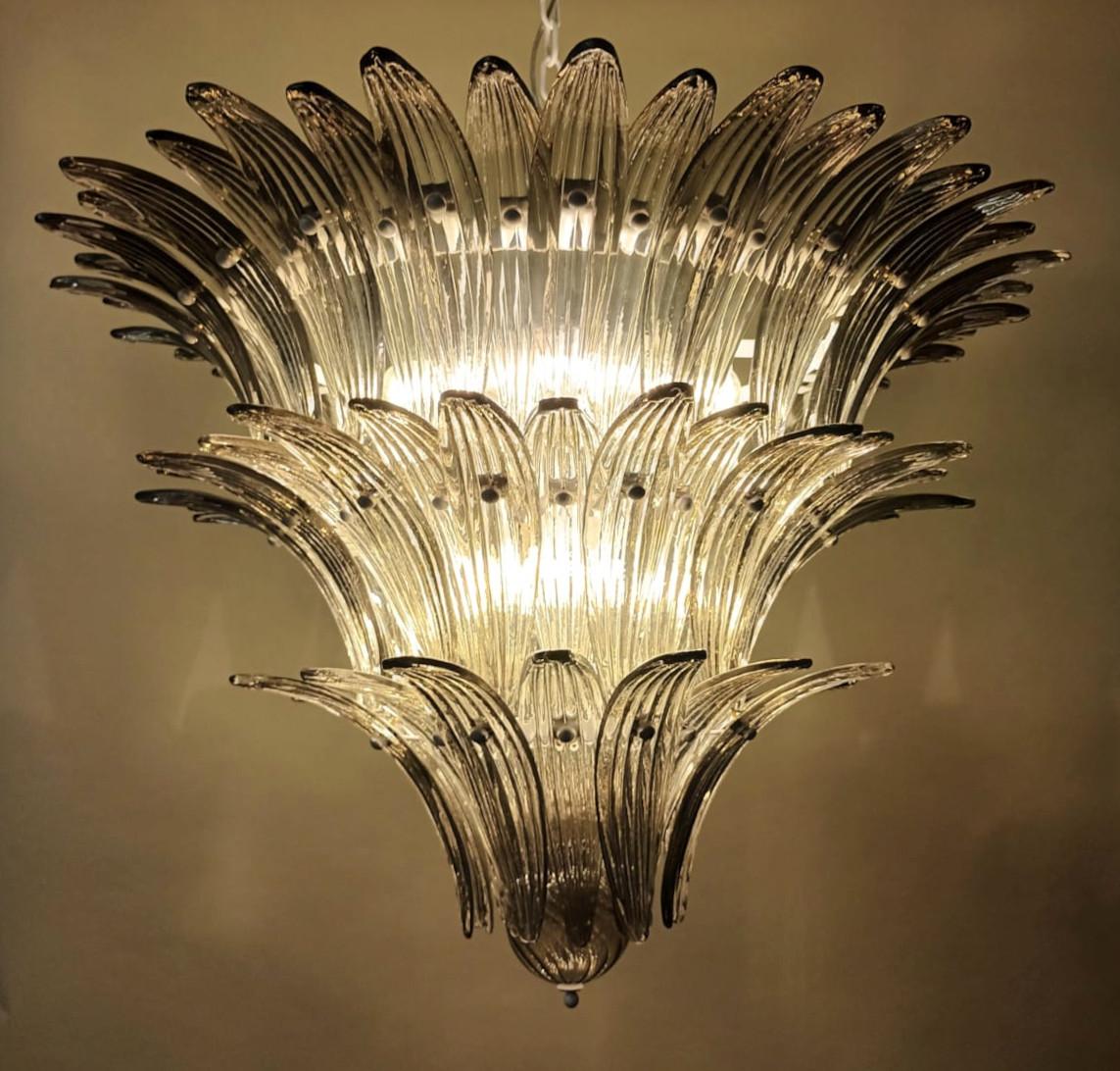 Italian Smoky Tiered Palmette Chandelier by Fabio Ltd For Sale