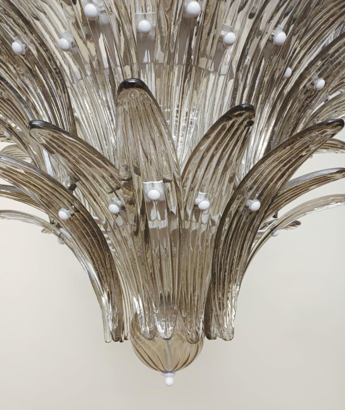 Contemporary Smoky Tiered Palmette Chandelier by Fabio Ltd For Sale