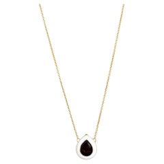 Smoky Topaz Diamond 14K (or 18k upon request) Yellow Gold Pendant Necklace