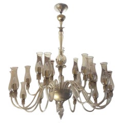 Smoky Venetian Chandelier by Galliano Ferro. Italy, 1950's.