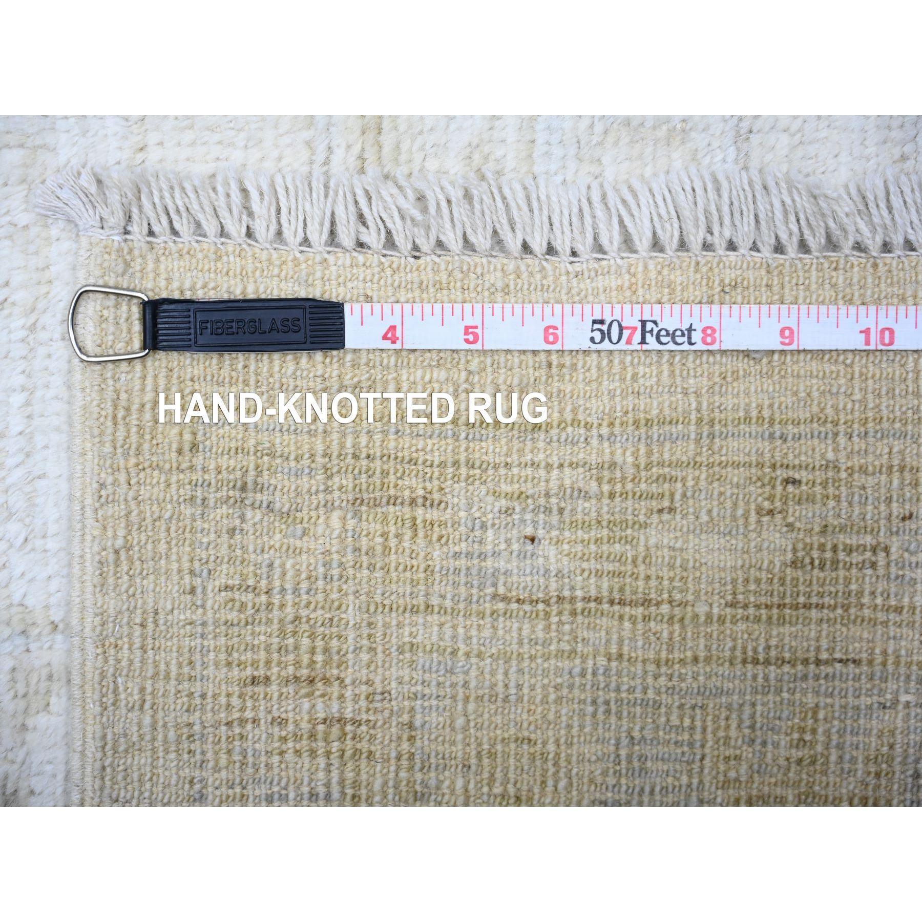 Handgeknüpfter afghanischer Angora Oushak-Teppich in Übergröße aus rauchweißer Wolle in Übergröße 12' x 15'10