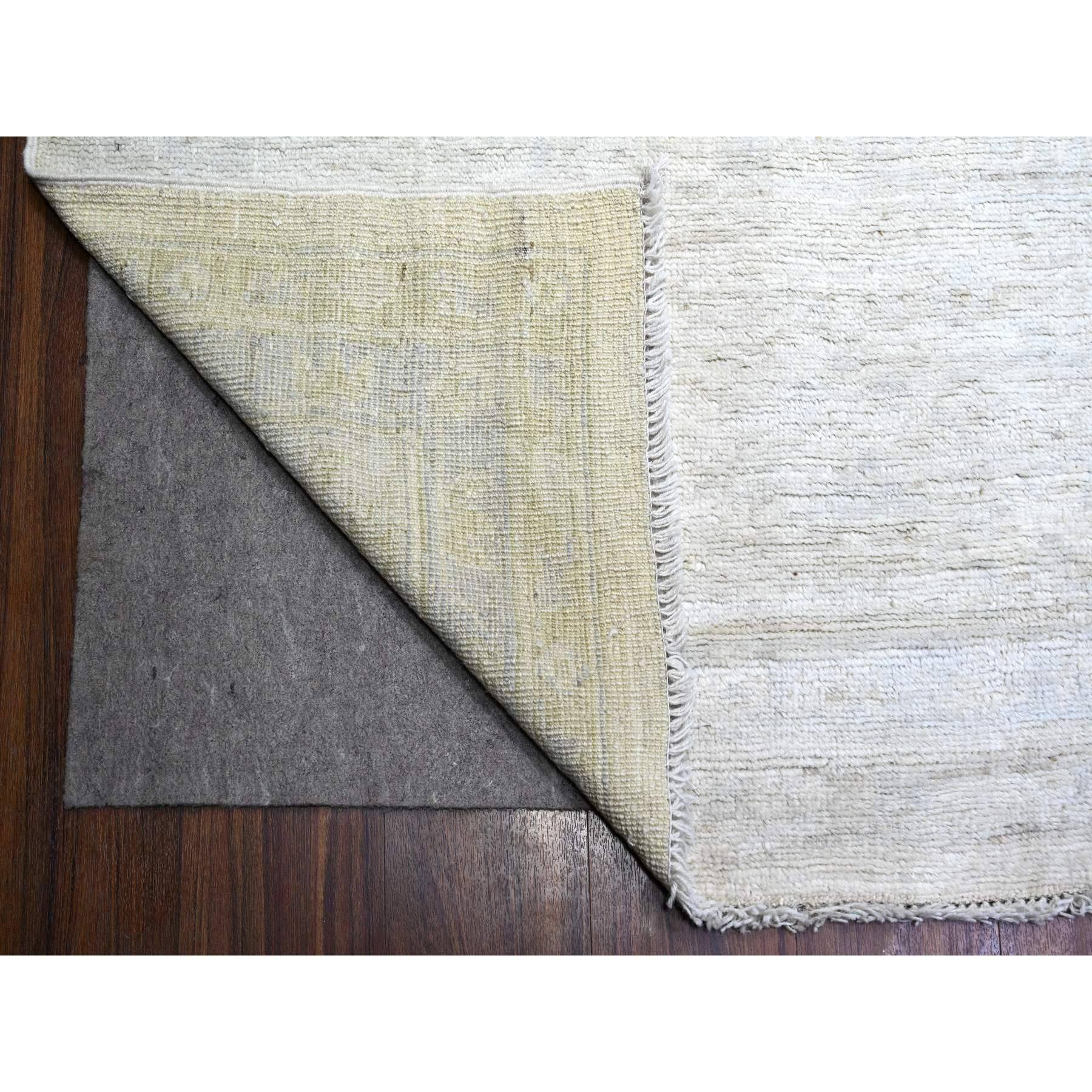 Handgeknüpfter afghanischer Angora Oushak-Teppich in Übergröße aus rauchweißer Wolle in Übergröße 12' x 15'10
