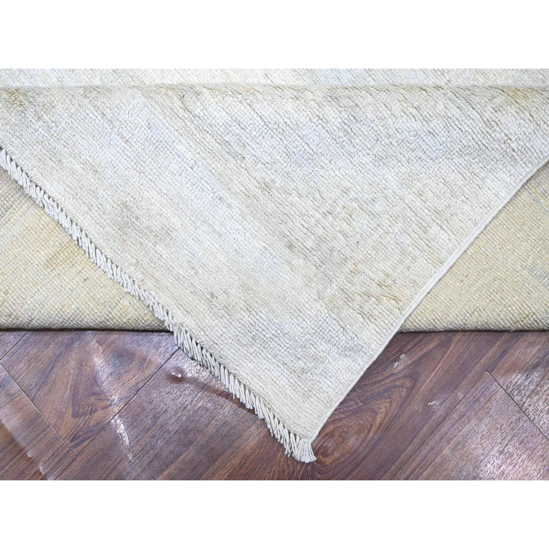 Handgeknüpfter afghanischer Angora Oushak-Teppich in Übergröße aus rauchweißer Wolle in Übergröße 12' x 15'10