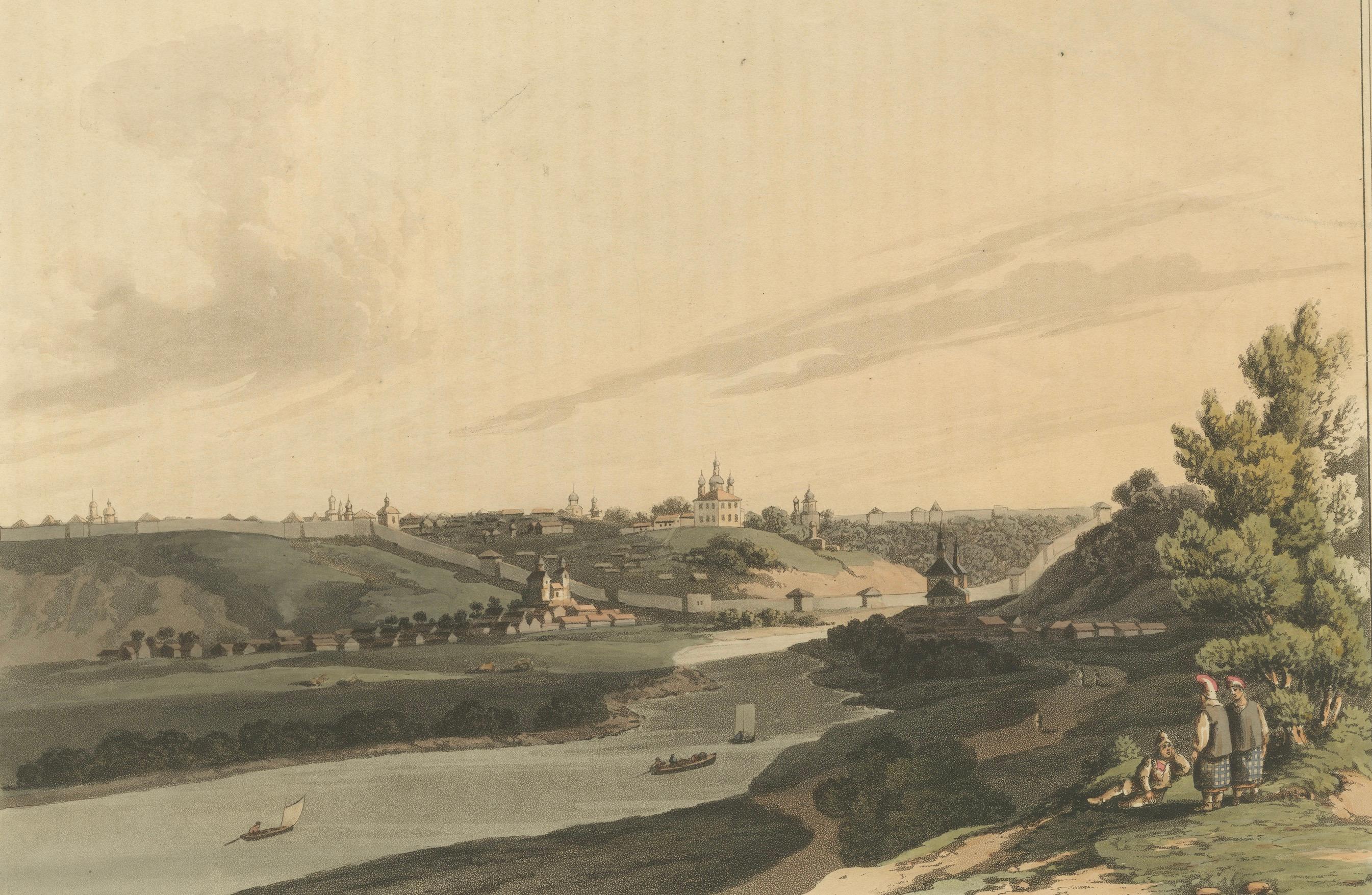 English Smolensk City View – Hand-Coloured Aquatint by R. Bowyer, Pall Mall, 1814 For Sale