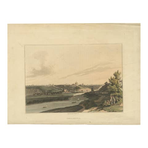 Smolensk City View – Hand-Coloured Aquatint by R. Bowyer, Pall Mall, 1814