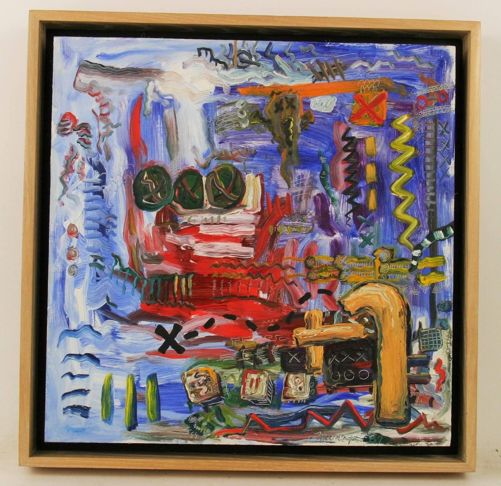 Città  Graffiti  Pittura ad olio d'arte astratta  #2 di S.Mooney in vendita 4