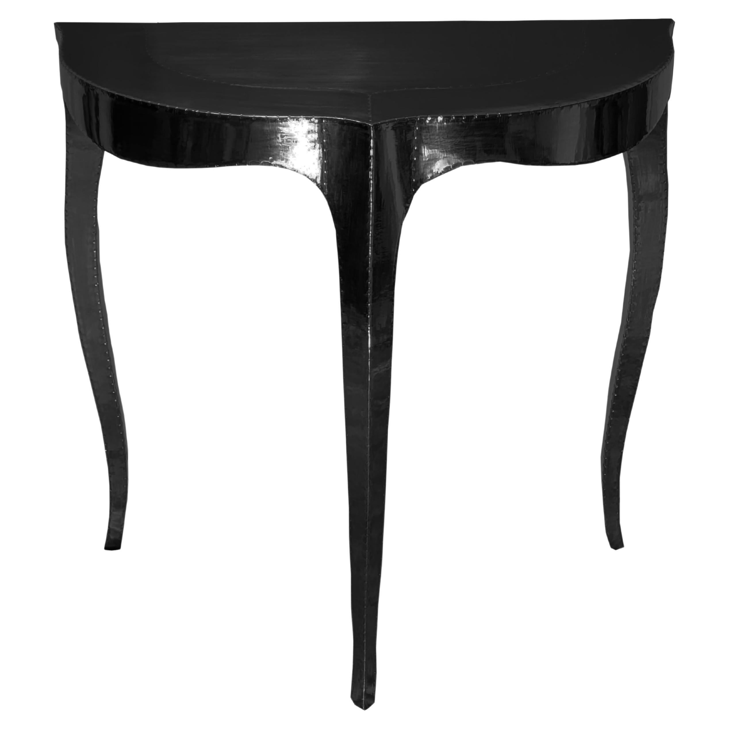 Smooth Antq. White Bronze Demi Lune Console Table – Cabriole Leg