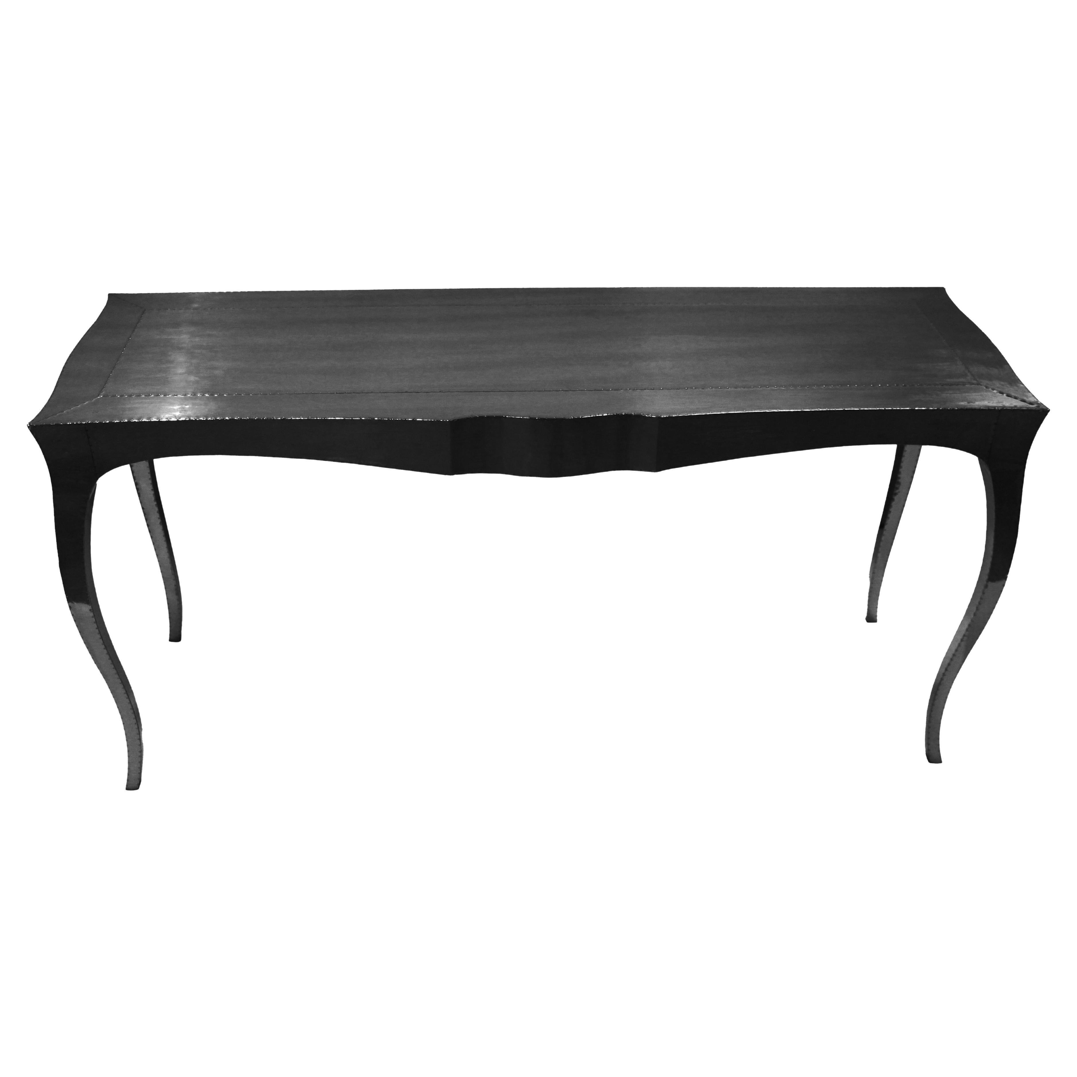 Smooth Antq. White Bronze Entry Table – Art Deco Cabriole Leg, Handmade