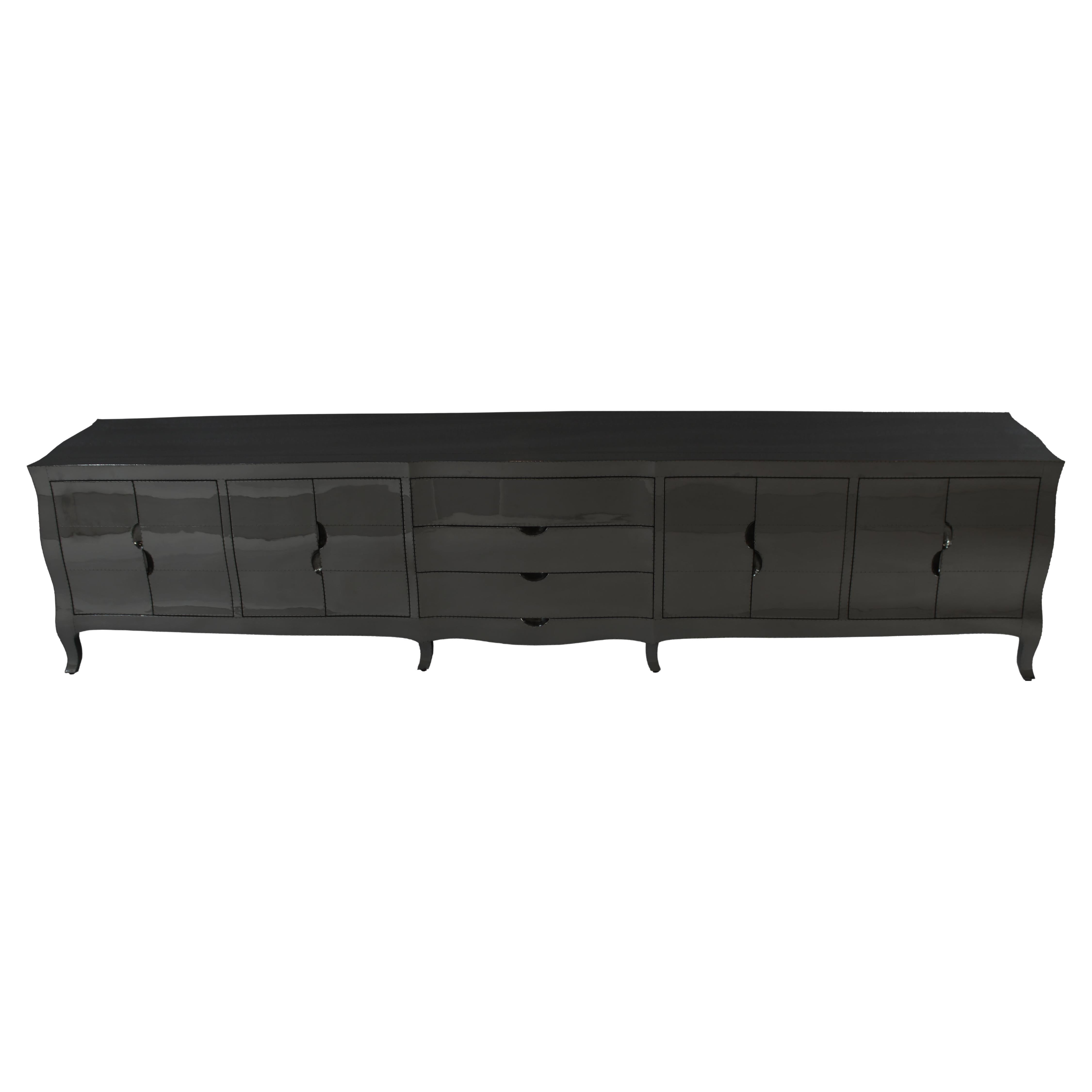 Smooth Antq. White Bronze Long Credenza, 120" – Cabriole Leg Buffet, Handmade