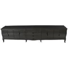Antq. liscio. Credenza lunga in bronzo bianco, 120" - Gamba a cabriola, Paul Mathieu