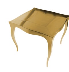 Table centrale en laiton lisse - Louise Cabriole Leg Game Table, Handmade