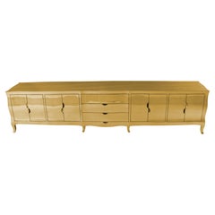 Smooth Brass Long Credenza, 120" – Louise Cabriole Leg Buffet, Handmade