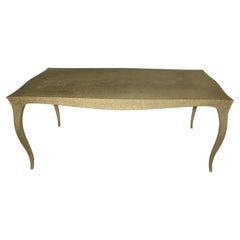Table de salle à manger Louise en laiton lisse - Table de buffet à pied cabriole