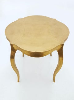 Smooth Brass Louise Round Table – Hollywood Regency Cabriole