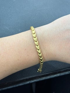 Smooth Brushed Finished Gliederarmband 18 Karat Gelbgold 12,6 Gramm 7,13"
