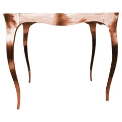 Smooth Copper End Table – Art Deco Cabriole Leg Card Table, Handmade