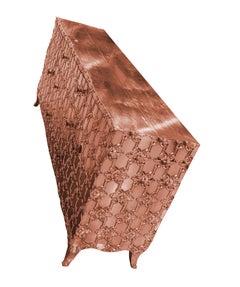 Credenza Fleur de Lis in rame liscio - Credenza intagliata, Paul Mathieu