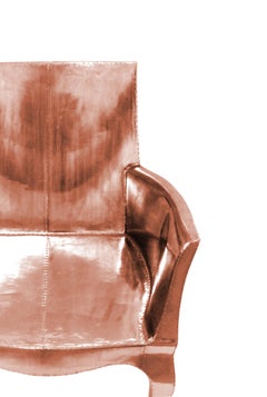 Smooth Copper Louise Club Chair - Louis XV Cabriole Leg Armchair