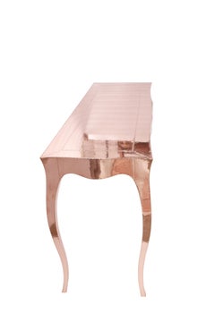 Table console Louise en cuivre lisse - Louis XV Cabriole Leg Hall Table