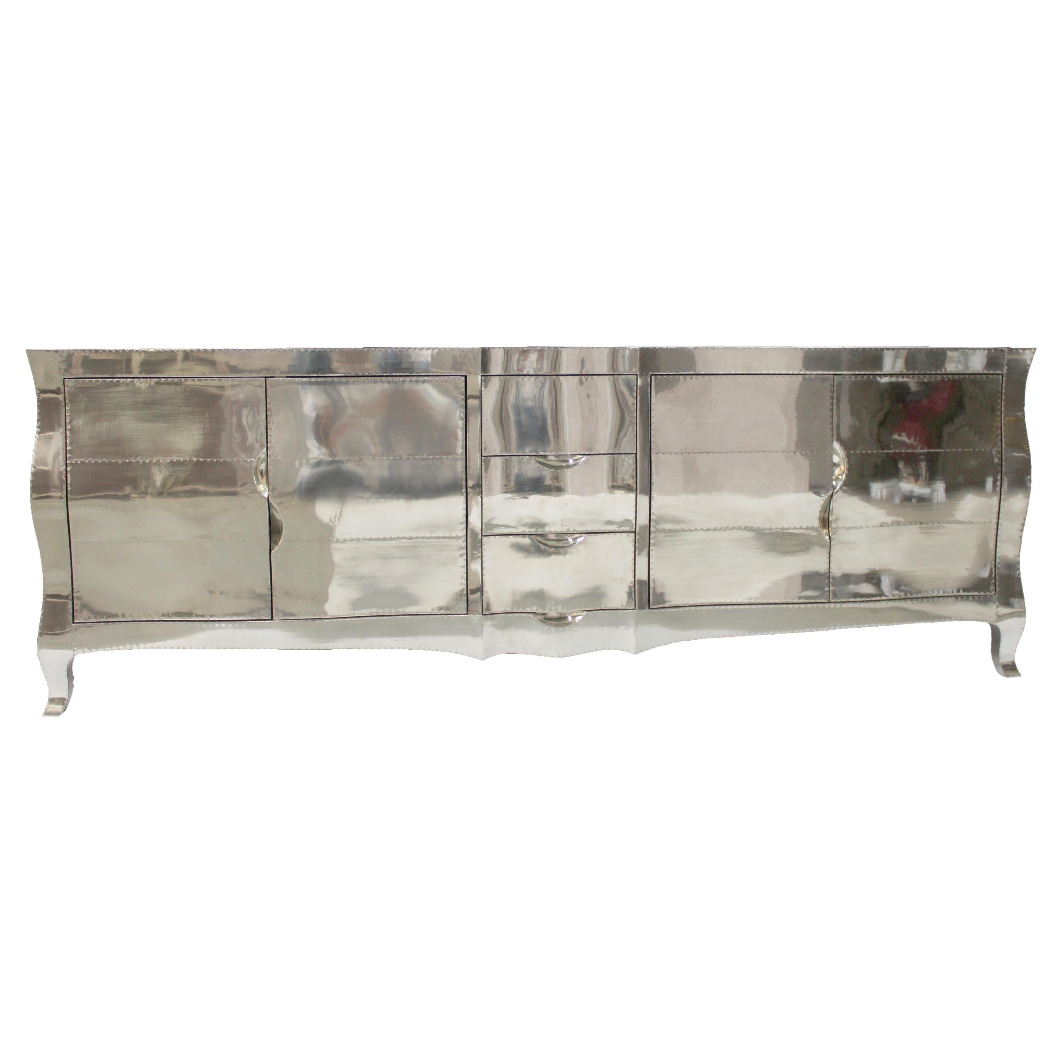 Smooth Copper Louise Credenza – Cabriole Leg Buffet, Handmade