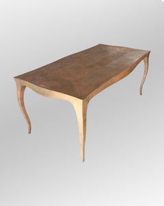 Table de salle à manger Louise en cuivre lisse - Table de buffet à pieds cabriole