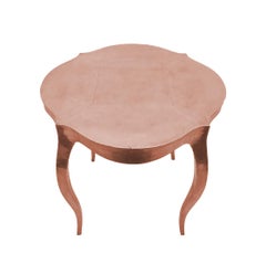 Smooth Copper Louise Round Table – Art Deco Cabriole Leg