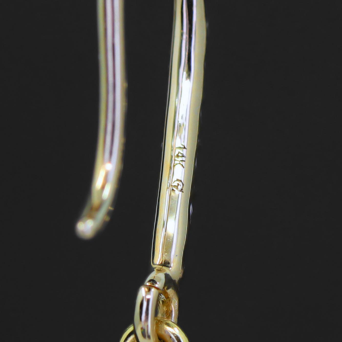 Taglio briolette Orecchini a goccia in oro con diamante etiope, Just Jules 2024 in vendita